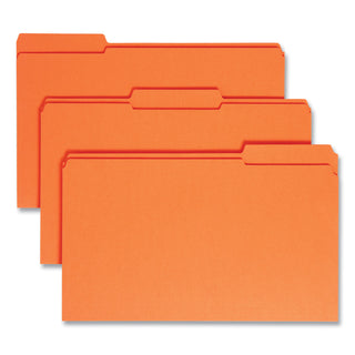 Smead™ Reinforced Top Tab Colored File Folders, 1/3-Cut Tabs, Legal Size, Orange, 100/Box (SMD17534)