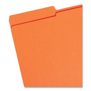 Smead™ Reinforced Top Tab Colored File Folders, 1/3-Cut Tabs, Legal Size, Orange, 100/Box (SMD17534)