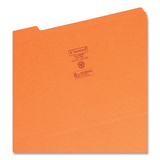 Smead™ Reinforced Top Tab Colored File Folders, 1/3-Cut Tabs, Legal Size, Orange, 100/Box (SMD17534)