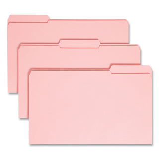 Smead™ Reinforced Top Tab Colored File Folders, 1/3-Cut Tabs, Legal Size, Pink, 100/Box (SMD17634)