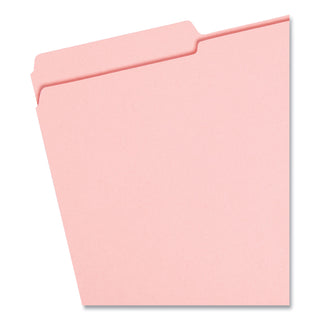 Smead™ Reinforced Top Tab Colored File Folders, 1/3-Cut Tabs, Legal Size, Pink, 100/Box (SMD17634)
