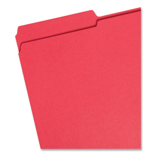 Smead™ Reinforced Top Tab Colored File Folders, 1/3-Cut Tabs, Legal Size, Red, 100/Box (SMD17734)