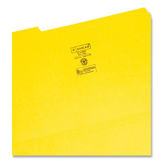 Smead™ Reinforced Top Tab Colored File Folders, 1/3-Cut Tabs, Legal Size, Yellow, 100/Box (SMD17934)