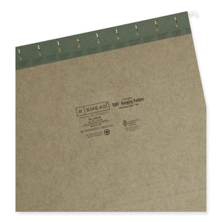 Smead™ TUFF Hanging Folders with Easy Slide Tab, Letter Size, 1/3-Cut Tab, Standard Green, 20/Box (SMD64036)