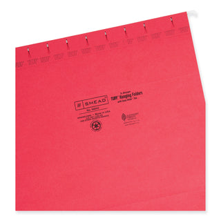Smead™ TUFF Hanging Folders with Easy Slide Tab, Letter Size, 1/3-Cut Tab, Red, 18/Box (SMD64043)
