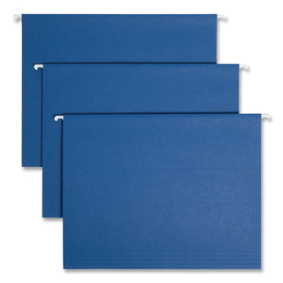 Smead™ Colored Hanging File Folders, Letter Size, 1/5-Cut Tab, Navy, 25/Box (SMD64057)