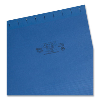 Smead™ Colored Hanging File Folders, Letter Size, 1/5-Cut Tab, Navy, 25/Box (SMD64057)