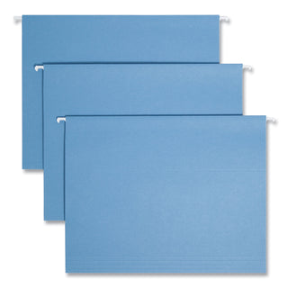 Smead™ Colored Hanging File Folders, Letter Size, 1/5-Cut Tab, Blue, 25/Box (SMD64060)