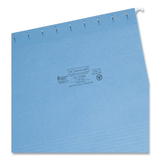 Smead™ Colored Hanging File Folders, Letter Size, 1/5-Cut Tab, Blue, 25/Box (SMD64060)
