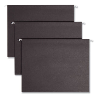 Smead™ Colored Hanging File Folders, Letter Size, 1/5-Cut Tab, Black, 25/Box (SMD64062)