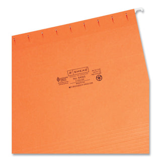 Smead™ Colored Hanging File Folders, Letter Size, 1/5-Cut Tab, Orange, 25/Box (SMD64065)
