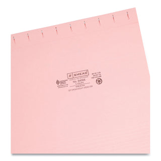 Smead™ Colored Hanging File Folders, Letter Size, 1/5-Cut Tab, Pink, 25/Box (SMD64066)