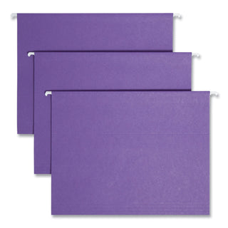 Smead™ Colored Hanging File Folders, Letter Size, 1/5-Cut Tab, Purple, 25/Box (SMD64072)
