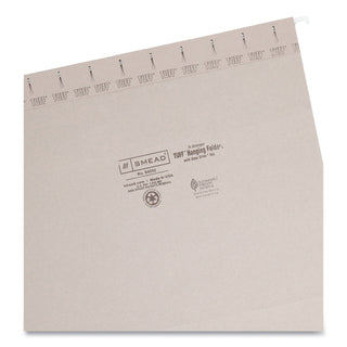 Smead™ TUFF Hanging Folders with Easy Slide Tab, Letter Size, 1/3-Cut Tab, Steel Gray, 18/Box (SMD64092)