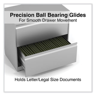 Alera® Lateral File, 2 Legal/Letter-Size File Drawers, Light Gray, 30" x 18" x 28" (ALEHLF3029LG)
