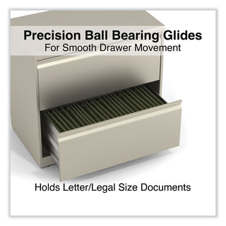 Alera® Lateral File, 2 Legal/Letter-Size File Drawers, Putty, 30" x 18" x 28" (ALEHLF3029PY)