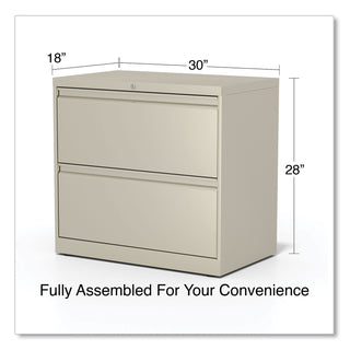 Alera® Lateral File, 2 Legal/Letter-Size File Drawers, Putty, 30" x 18" x 28" (ALEHLF3029PY)