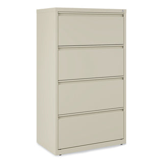 Alera® Lateral File, 4 Legal/Letter-Size File Drawers, Putty, 30" x 18" x 52.5" (ALEHLF3054PY)