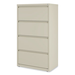 Alera® Lateral File, 4 Legal/Letter-Size File Drawers, Putty, 30" x 18" x 52.5" (ALEHLF3054PY)