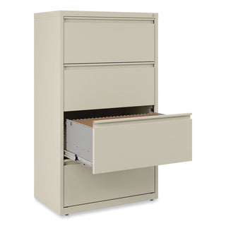 Alera® Lateral File, 4 Legal/Letter-Size File Drawers, Putty, 30" x 18" x 52.5" (ALEHLF3054PY)