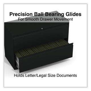 Alera® Lateral File, 2 Legal/Letter-Size File Drawers, Black, 42" x 18" x 28" (ALEHLF4229BL)