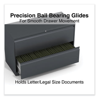 Alera® Lateral File, 2 Legal/Letter-Size File Drawers, Charcoal, 42" x 18" x 28" (ALEHLF4229CC)