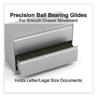 Alera® Lateral File, 2 Legal/Letter-Size File Drawers, Light Gray, 42" x 18" x 28" (ALEHLF4229LG)