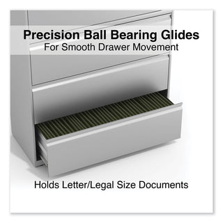 Alera® Lateral File, 4 Legal/Letter-Size File Drawers, Light Gray, 42" x 18" x 52.5" (ALEHLF4254LG)