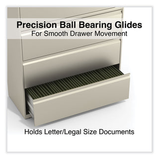 Alera® Lateral File, 4 Legal/Letter-Size File Drawers, Putty, 42" x 18" x 52.5" (ALEHLF4254PY)