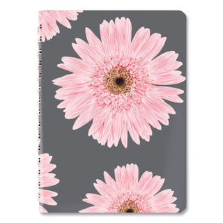 Brownline® Pink Ribbon Essential Daily Appointment Book, Pink Daisy Artwork, 8 x 5, Navy/Gray/Pink Cover, 12-Month (Jan to Dec): 2026 (REDCB634G05)