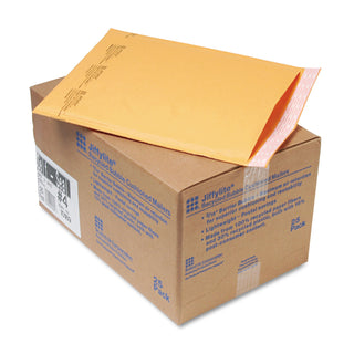 Sealed Air Jiffylite Self-Seal Bubble Mailer, #4, Barrier Bubble Lining, Self-Adhesive Closure, 9.5 x 14.5, Golden Kraft, 25/Carton (SEL10189)