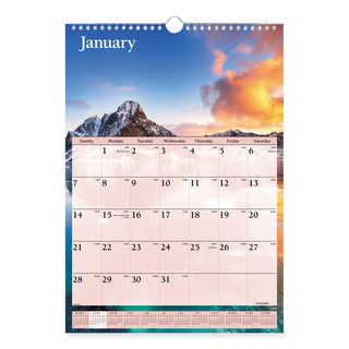 AT-A-GLANCE® Scenic Monthly Wall Calendar, Landscape Photography, 12 x 17, White/Multicolor Sheets, 12-Month (Jan to Dec): 2025 (AAGDMW20028)