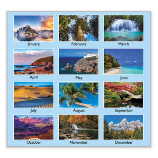 AT-A-GLANCE® Scenic Monthly Wall Calendar, Landscape Photography, 12 x 17, White/Multicolor Sheets, 12-Month (Jan to Dec): 2025 (AAGDMW20028)