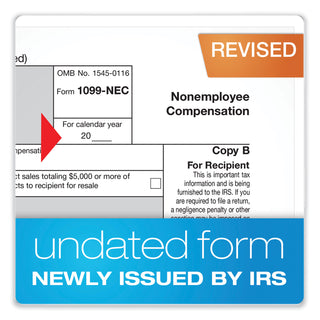 Adams® 1099-NEC + 1096 Tax Form Kit with e-File Code, Inkjet/Laser, Five-Part Carbonless, 8.5 x 3.67, 3 Forms/Sheet, 50 Forms Total (ABFSTAX550NEC22)