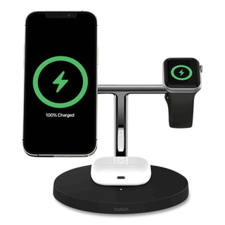 Belkin® BOOST CHARGE Pro 3-in-1 Wireless Charger, 15 W, Black (BLKWIZ017TTBK)