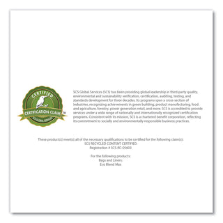 Heritage Eco Blend Max Can Liners, 23 gal, 0.8 mil, 28" x 45", Clear, 25 Bags/Roll, 10 Rolls/Carton (HERL5645TCER1)