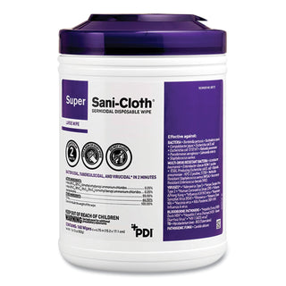 Sani Professional® Super Sani-Cloth Germicidal Disposable Wipes, Extra-Large, 1-Ply, 7.5" x 15", Unscented, White, 75/Pack (PDIP86984)