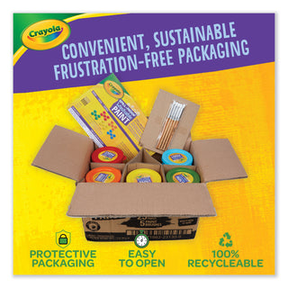 Crayola® Spill Proof Washable Paints, 5 Colors, 1.4 oz Cups, 5 Sets/Carton (CYO542313)