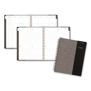 AT-A-GLANCE® Signature Collection Black/Gray Felt Weekly/Monthly Planner, 11.25 x 9.5, Black/Gray Cover, 13-Month: Jan 2025 to Jan 2026 (AAGYP90505)