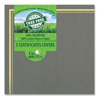 Geographics® Certificate/Document Cover, 9.75" x 12.5", Gray With Gold Foil, 5/Pack (GEO49114)