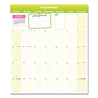 Blueline® Fridge Planner Magnetized Monthly Calendar with Pads + Pencil, 14 x 13.5, Yellow/Green Sheets, 17-Month: Aug 2025 to Dec 2026 (REDC174110A)