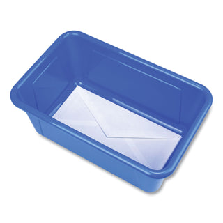 Storex Cubby Bin with Lid, 1 Section, 2 gal, 8.2 x 12.5 x 11.5, Assorted Colors, 5/Pack (STX62406U05C)