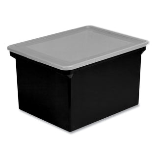 Storex Tote with Comfort Edges, Legal/Letter, 13.9" x 18.3" x 10.6", Black, 4/Carton (STX61528U04CCT)