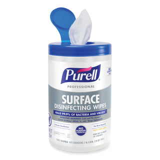 PURELL® Professional Surface Disinfecting Wipes, 7 x 8, Fresh Citrus, 110/Canister, 6 Canister/Carton (GOJ934206CT)