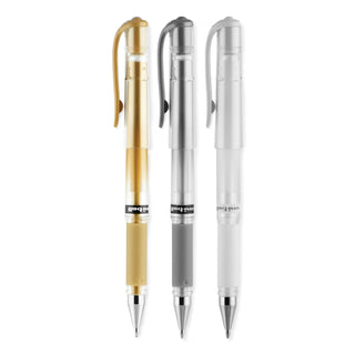 uniball® Impact Bold Stick Gel Pen, 1mm, Assorted Marvelous Metallic Ink/Barrel, 3/Set (UBC1919997)