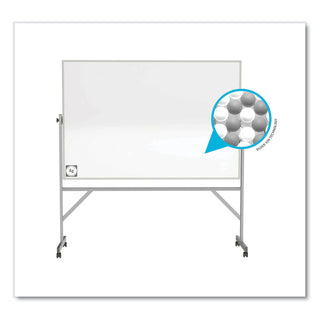 Ghent Reversible Magnetic Hygienic Porcelain Whiteboard, Satin Aluminum Frame/Stand, 72 x 48, White Surface (GHEARM4M446)
