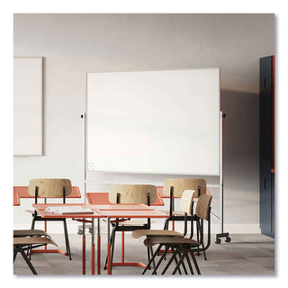 Ghent Reversible Magnetic Hygienic Porcelain Whiteboard, Satin Aluminum Frame/Stand, 72 x 48, White Surface (GHEARM4M446)