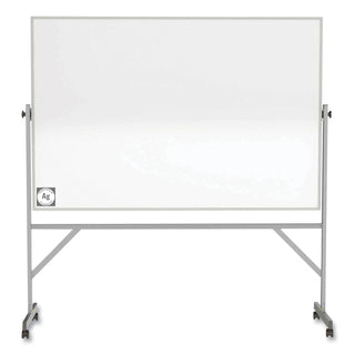 Ghent Reversible Magnetic Hygienic Porcelain Whiteboard, Satin Aluminum Frame/Stand, 72 x 48, White Surface (GHEARM4M446)