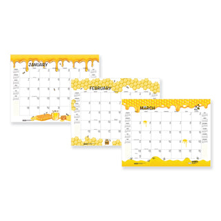 House of Doolittle™ Recycled Honeycomb Desk Pad Calendar, Honeycomb Artwork, 22 x 17, White/Multicolor Sheets, 12-Month (Jan to Dec): 2025 (HOD156)