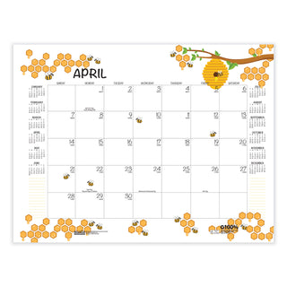 House of Doolittle™ Recycled Honeycomb Desk Pad Calendar, Honeycomb Artwork, 22 x 17, White/Multicolor Sheets, 12-Month (Jan to Dec): 2025 (HOD156)